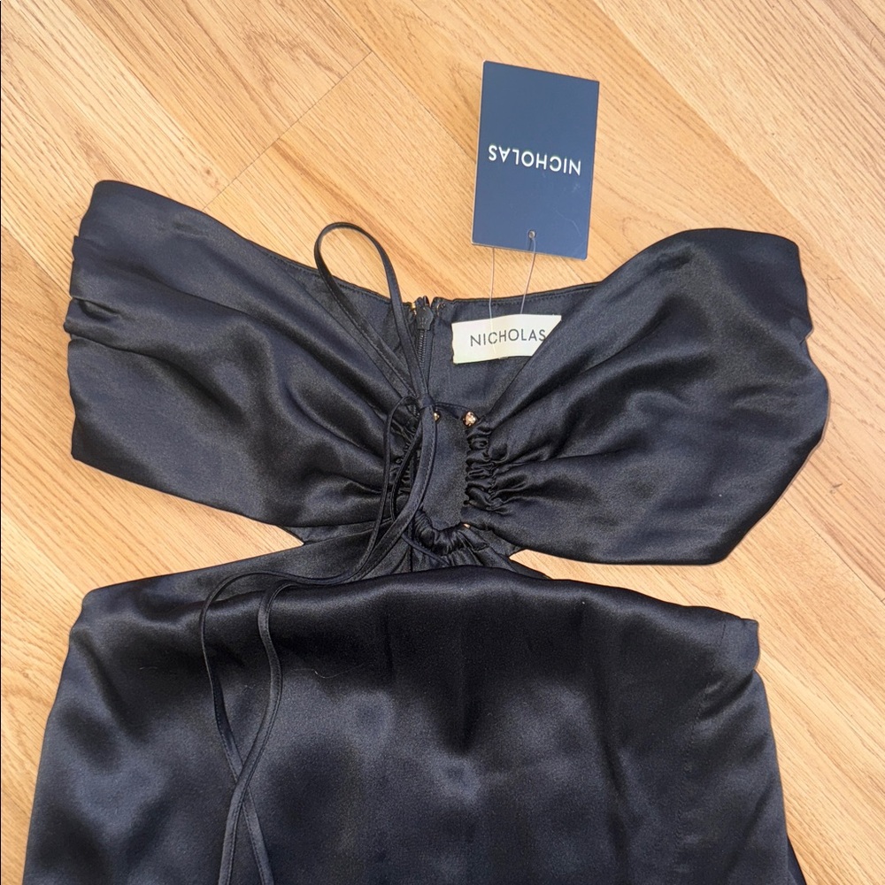 NWT Nicholas Mieta Gown with U-Bar Straps Size 4 $445 100% Silk - Picture 2 of 7